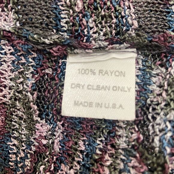 Ball of Cotton Handloomed in USA variegated yarn draped bell sleeve cardigan - Picture 12 of 13